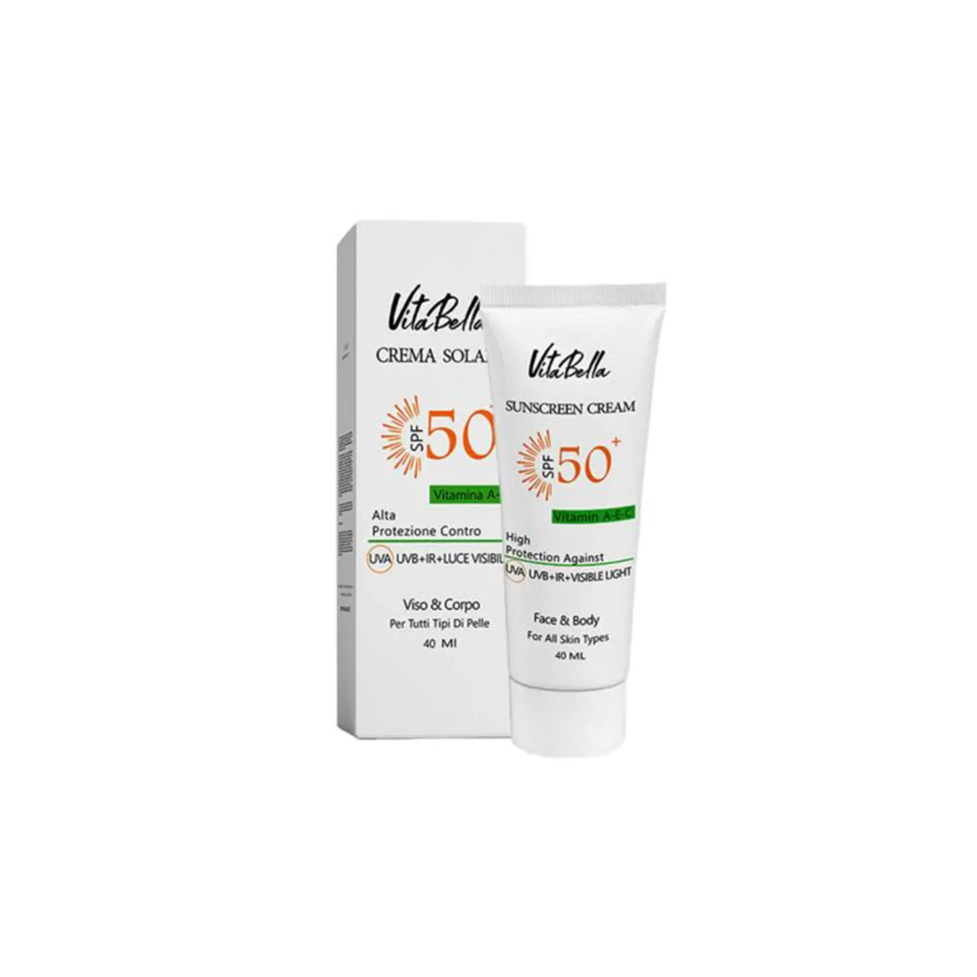 کرم ضد آفتاب بی رنگ ویتابلا 40ml ضد لک بدون رد سفیدی
